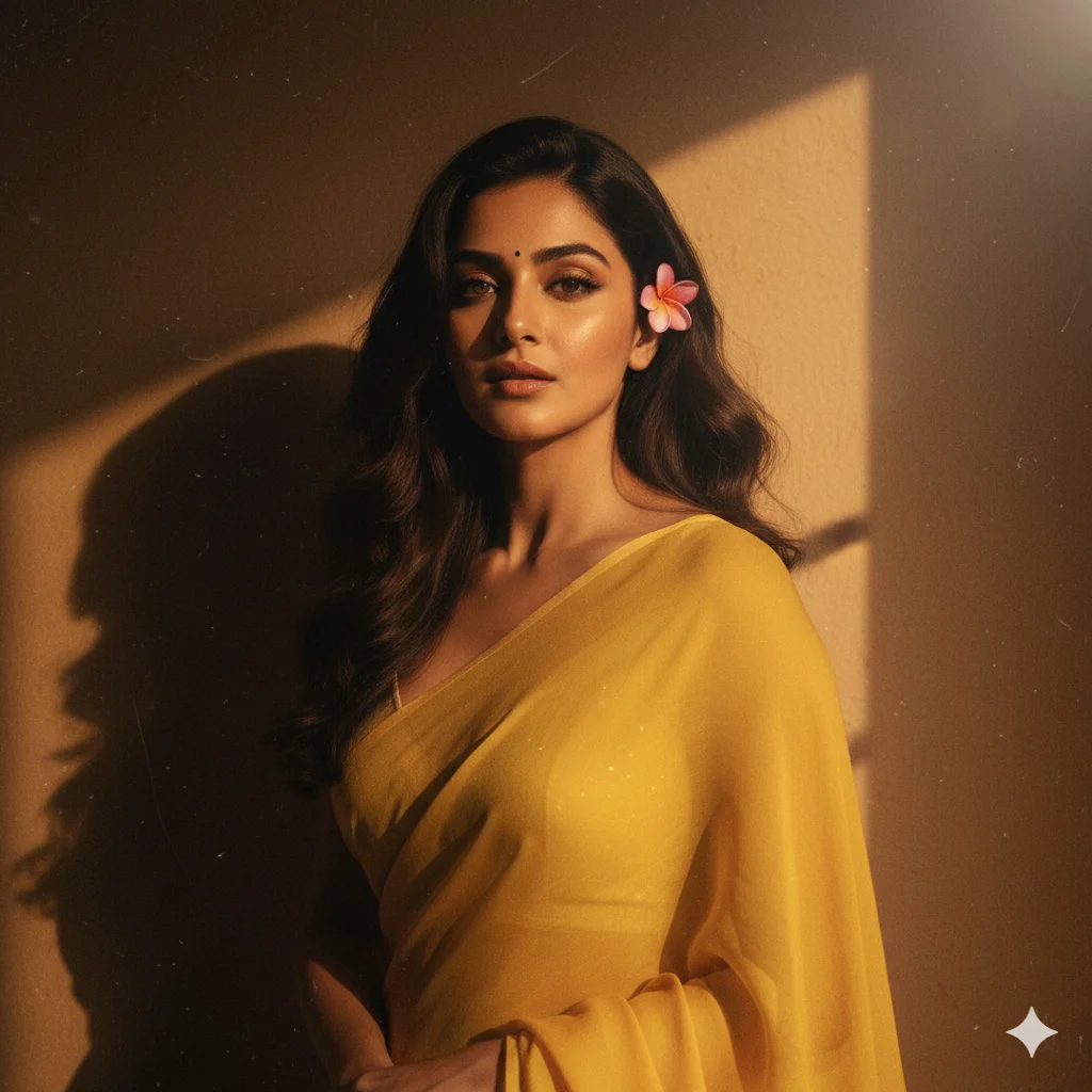 Yellow Chiffon 90s Bollywood